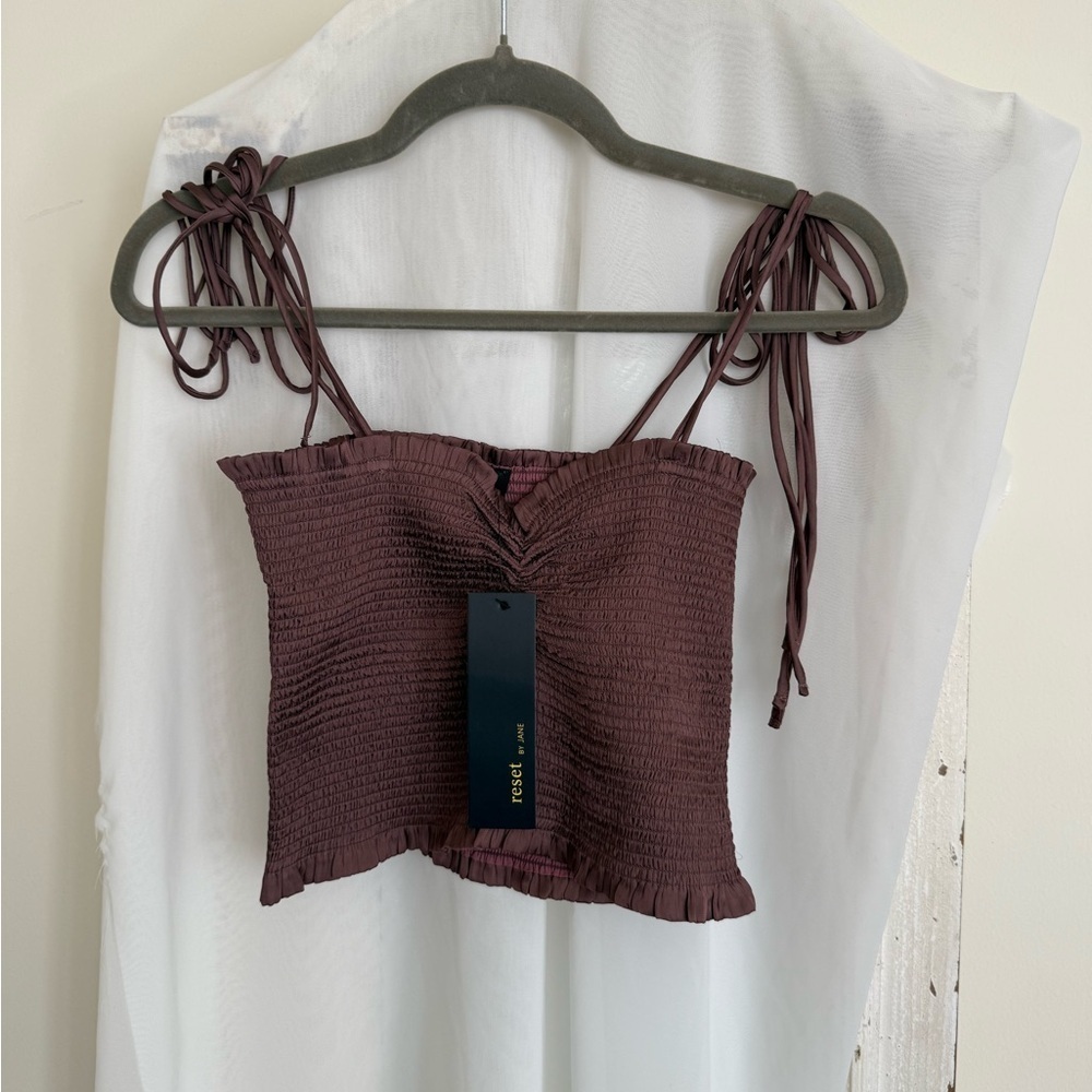 NWT Smocked Mauve Camisole Top Size Medium - Picture 6 of 10